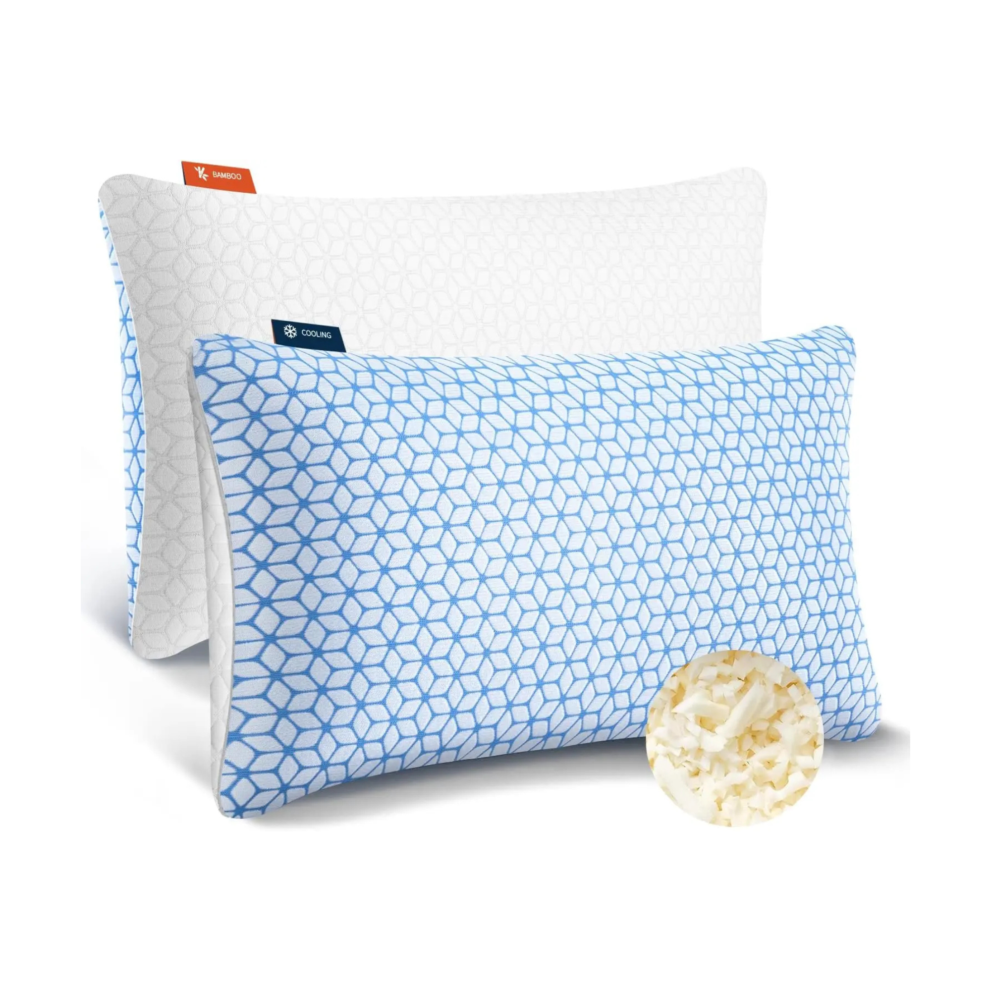 King Cooling Shredded Memory Foam Pillow Set (2 Pack)