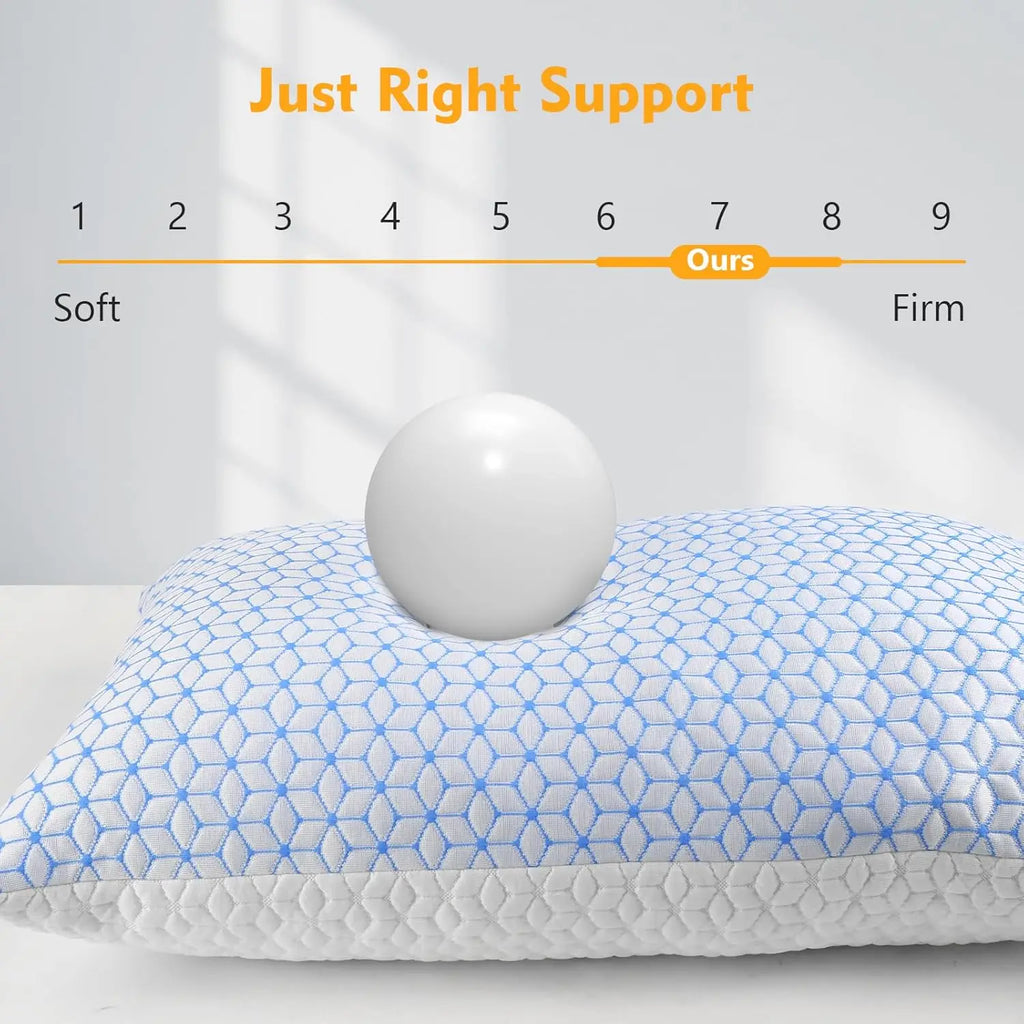 King Cooling Shredded Memory Foam Pillow Set (2 Pack)