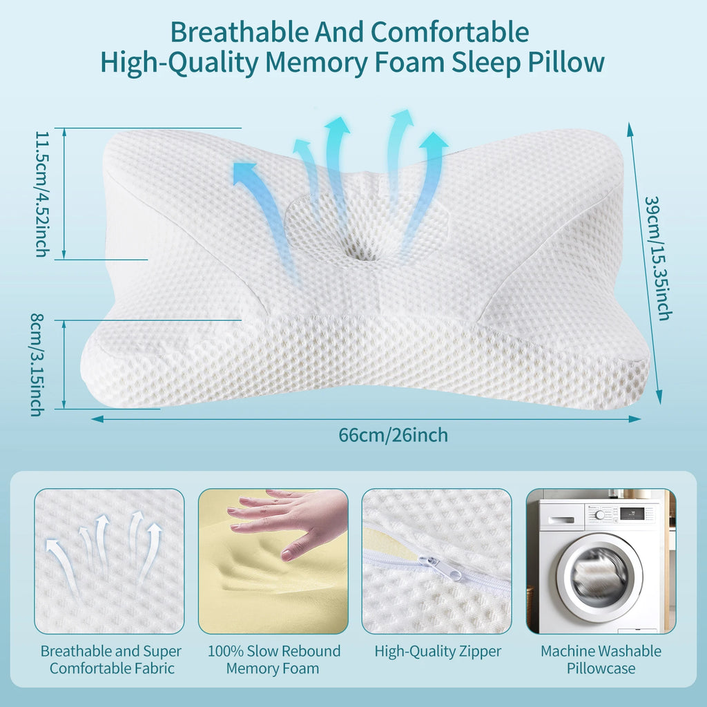 King Ergonomic Cooling Memory Foam Pillow