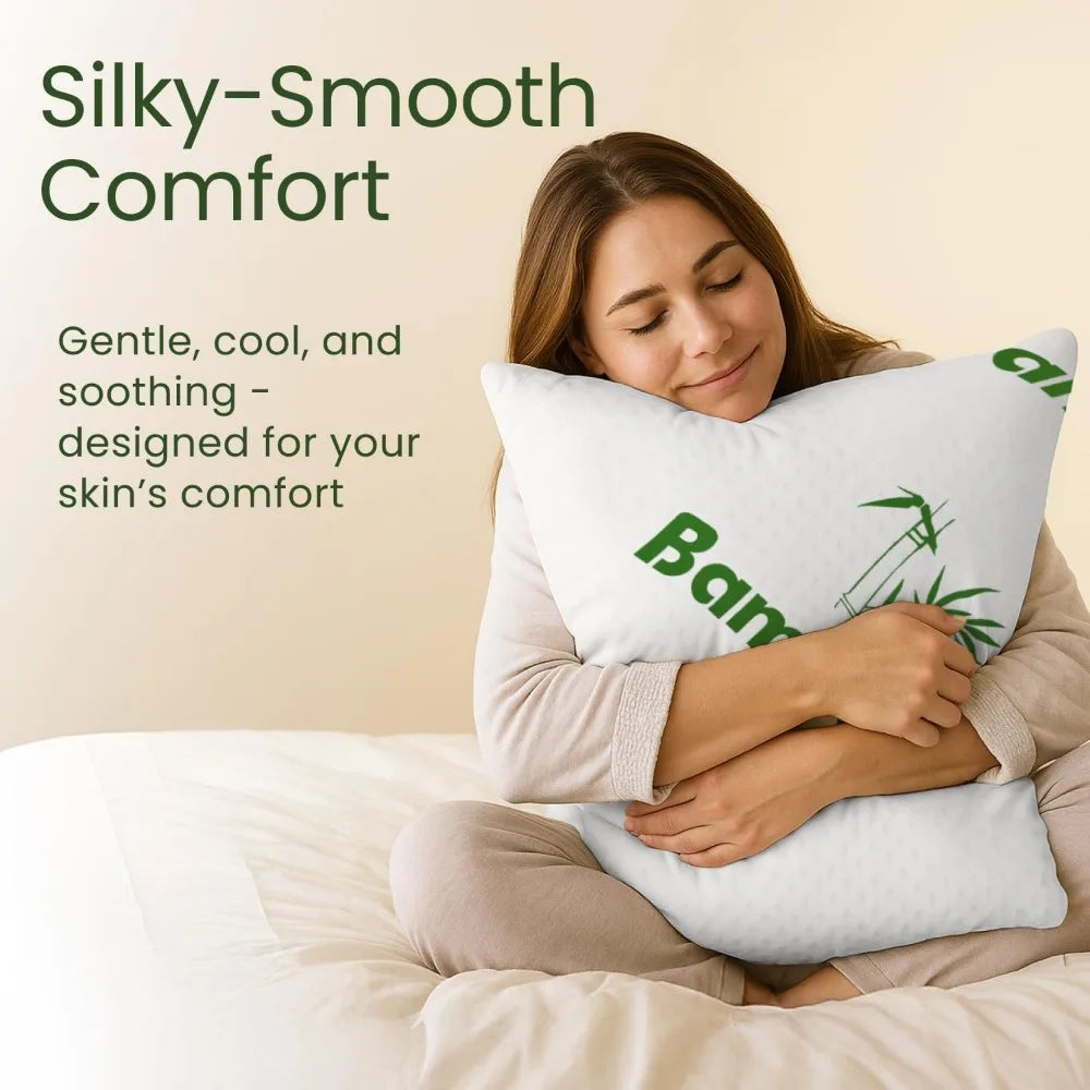 Queen Size Bamboo Memory Foam Pillows (2 Pack)