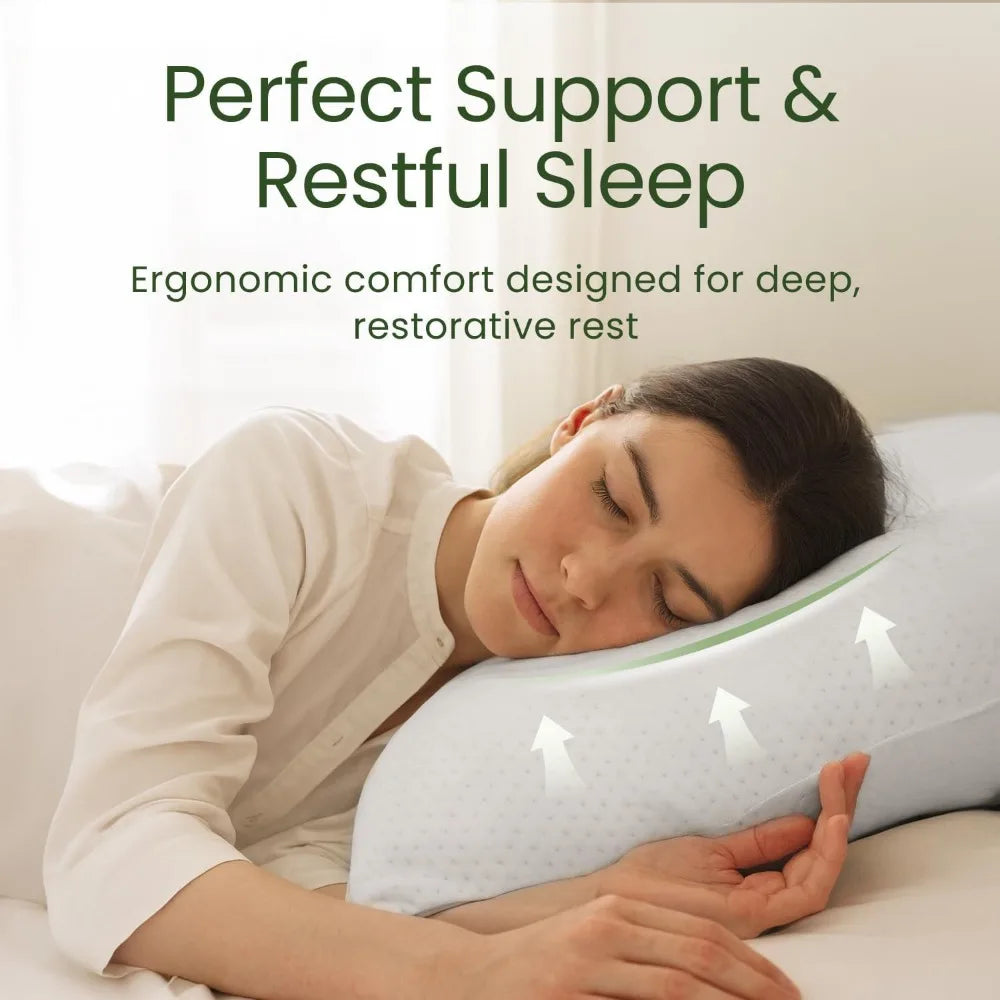 Queen Size Bamboo Memory Foam Pillows (2 Pack)