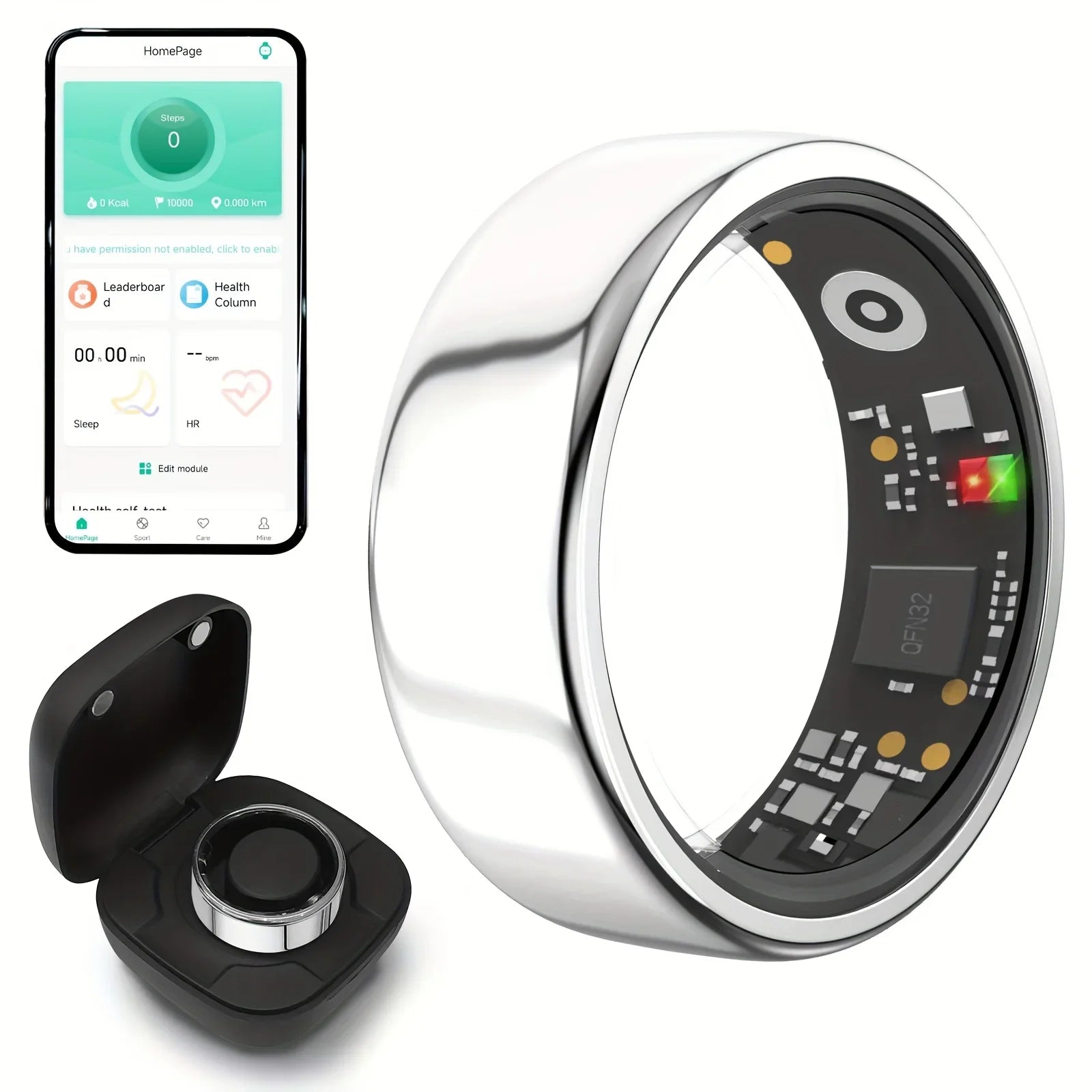 Smart Ring with Charging Case