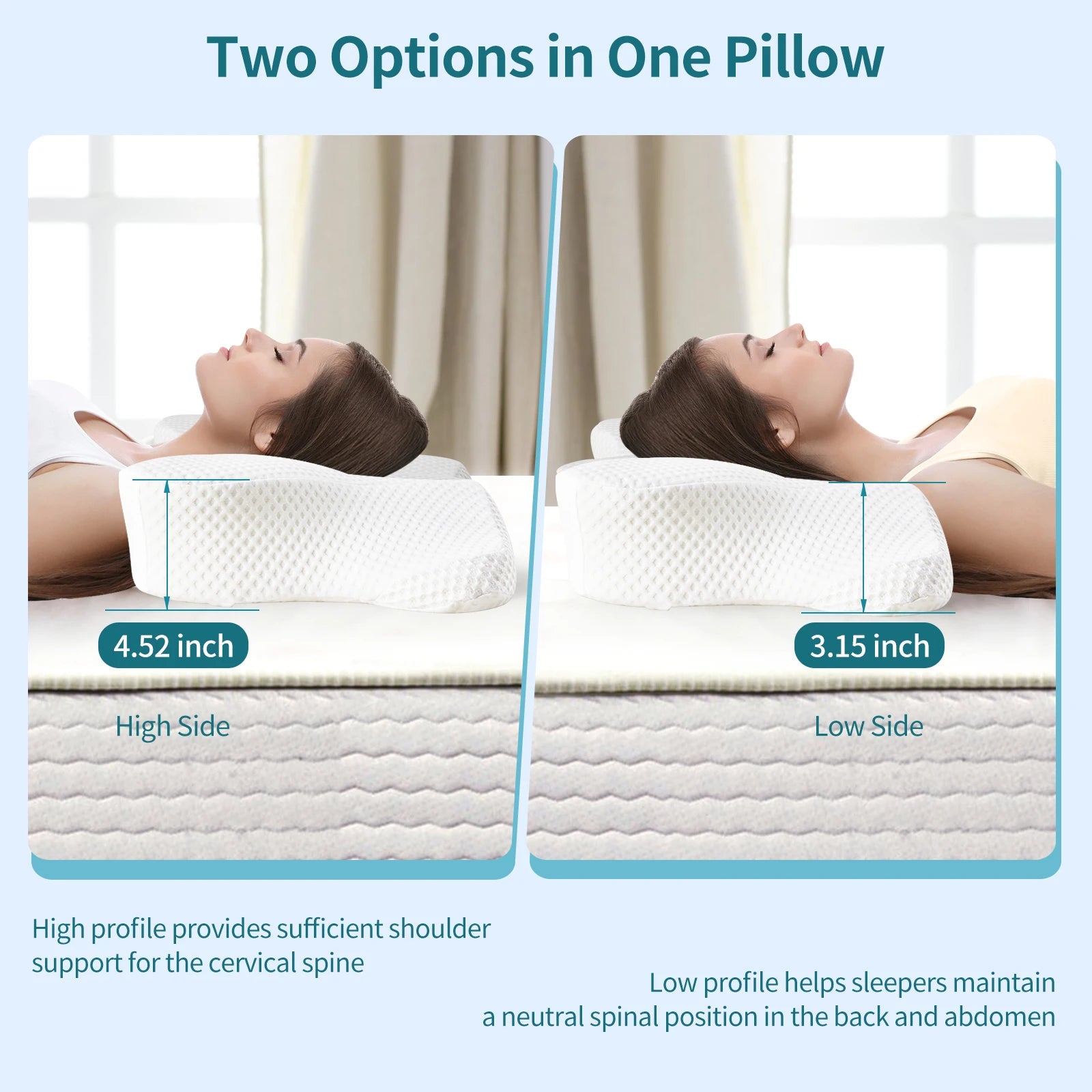 King Ergonomic Cooling Memory Foam Pillow