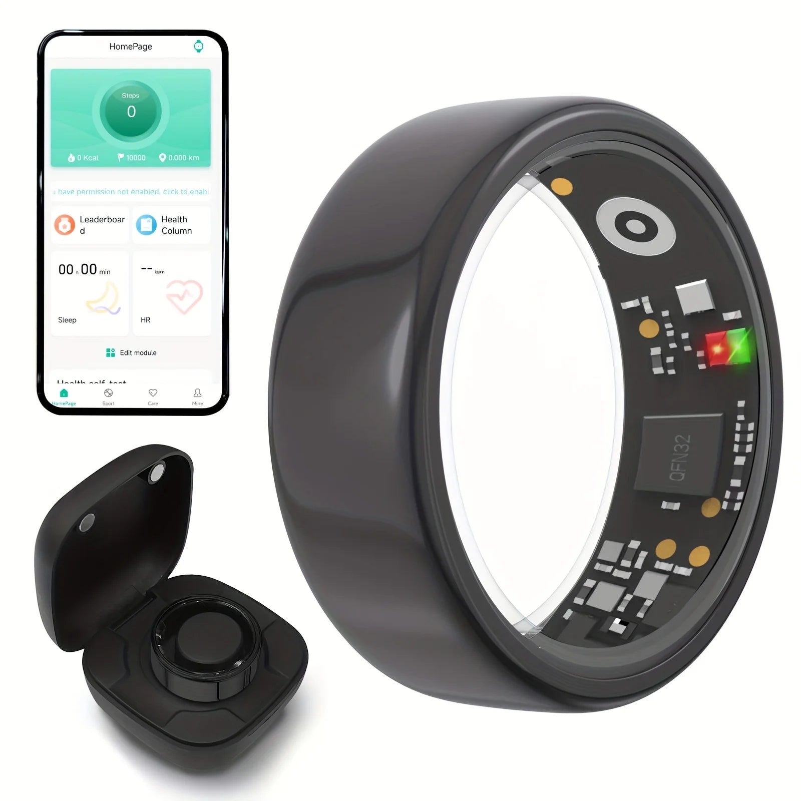 Smart Ring with Charging Case