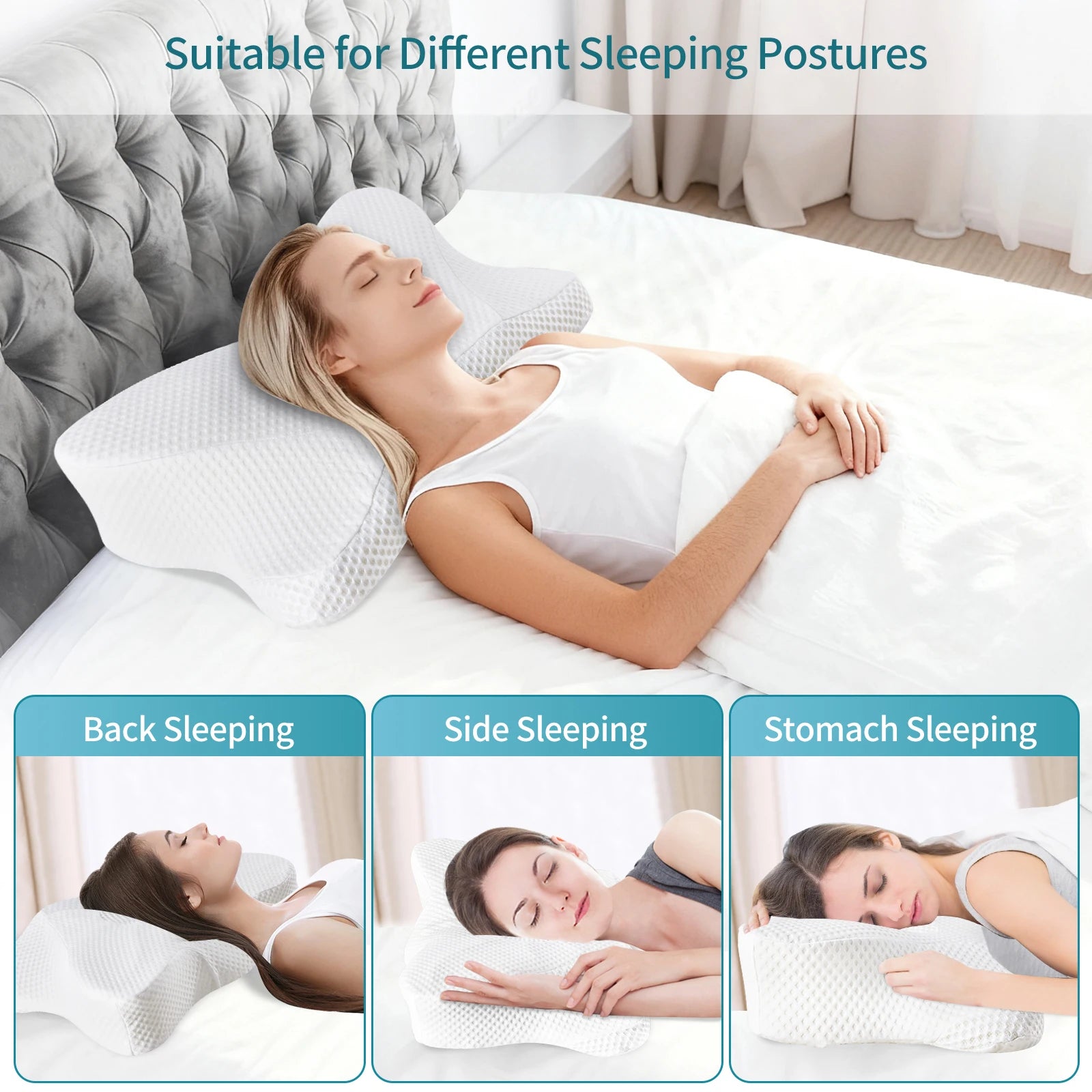 King Ergonomic Cooling Memory Foam Pillow