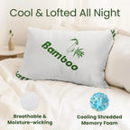 Queen Size Bamboo Memory Foam Pillows (2 Pack)